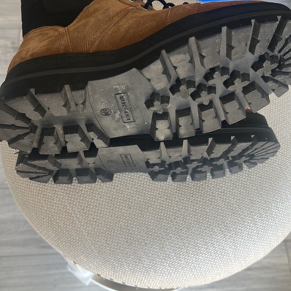 Marc Fisher Sashia Platform Combat Boot Leather Suede Brown Black EUC like New - Picture 9 of 9